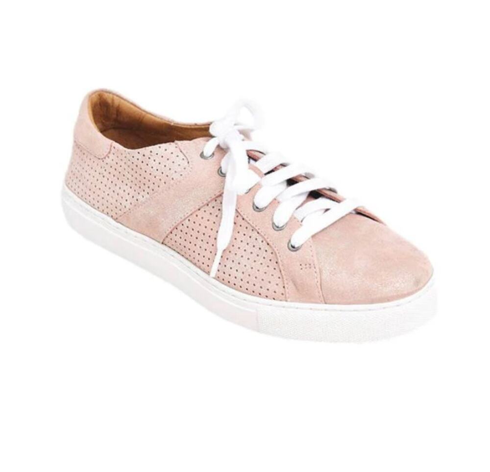 Trask Lindsey Blush Pink Metallic Fashion Sneaker Size 9